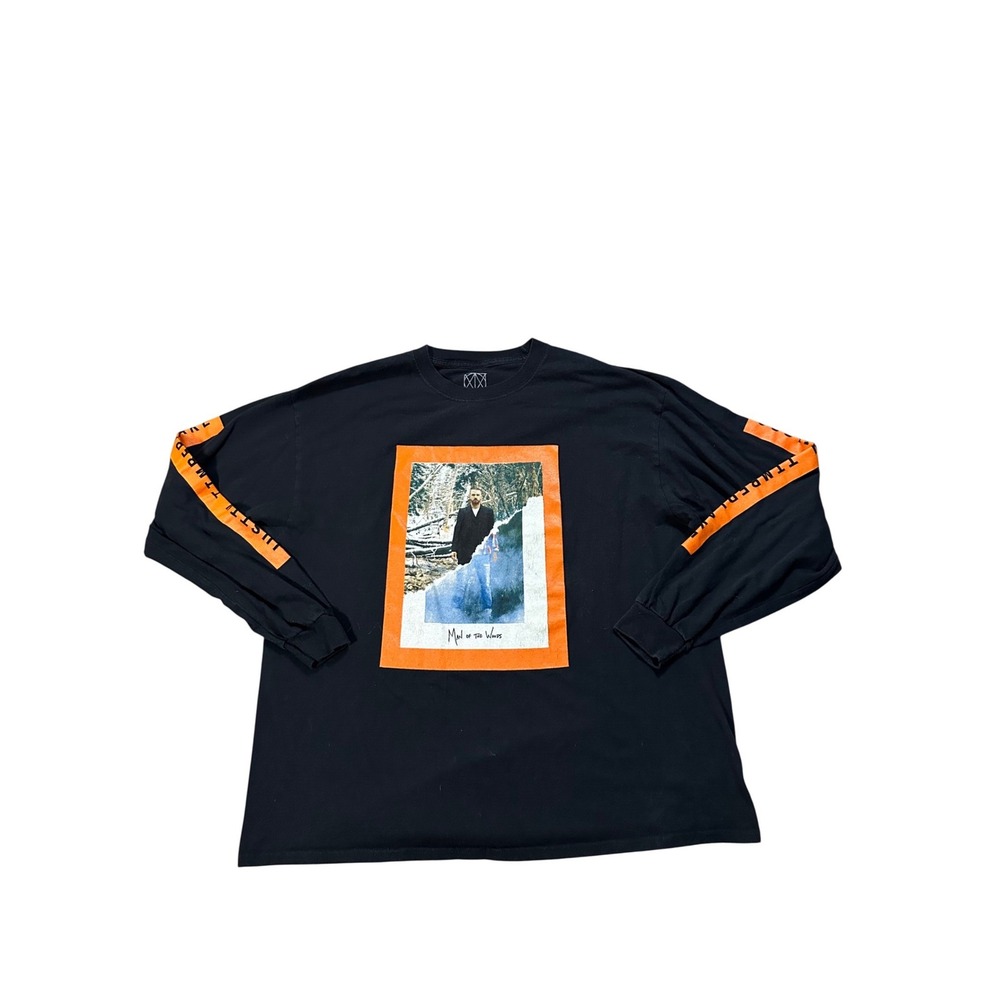 Justin Timberlake Man of the Woods Tour Long Sleeve Shirt Black Orange Mens L